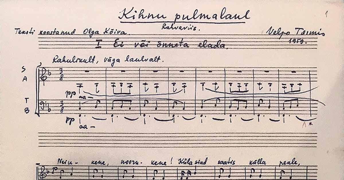Artikkelin Veljo Tormis ja kansanlaulun… otsikkokuva